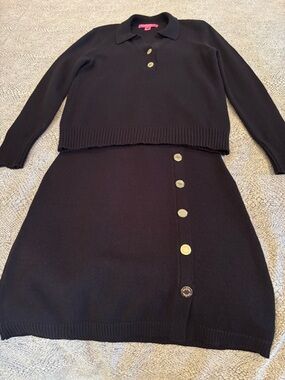 Lilly Pulitzer Black Knit Top and Skirt